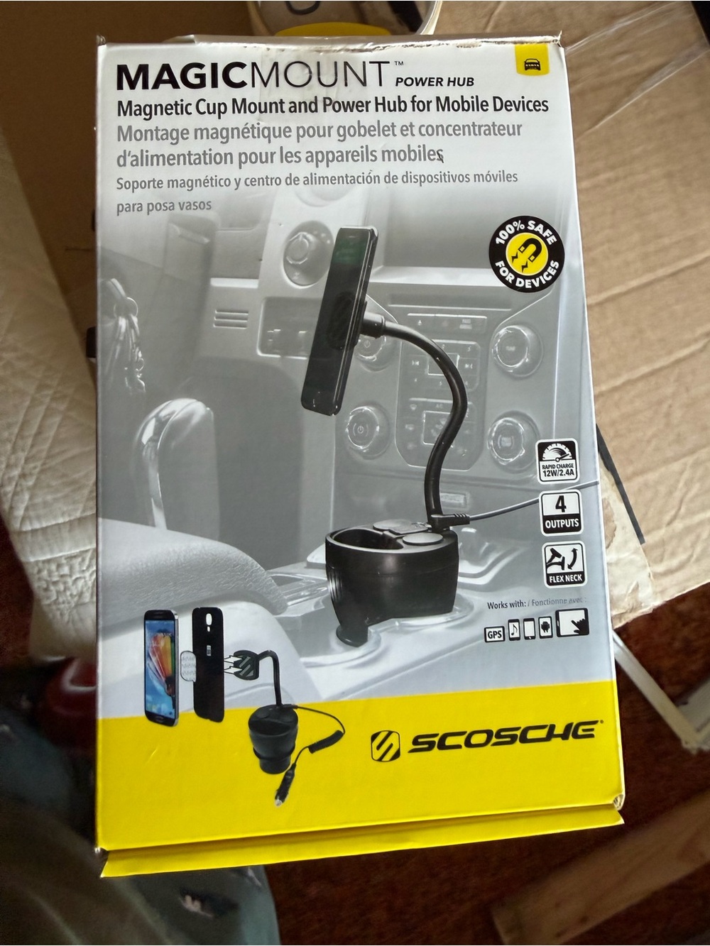 MagicMount Magnetic Cup Mount & Power Hub - Black